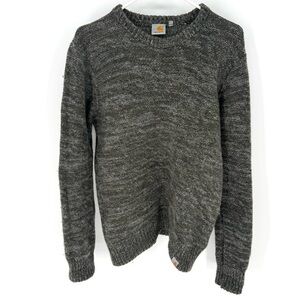 Carhartt Men's Heather Olive green wool Crewneck Sweater